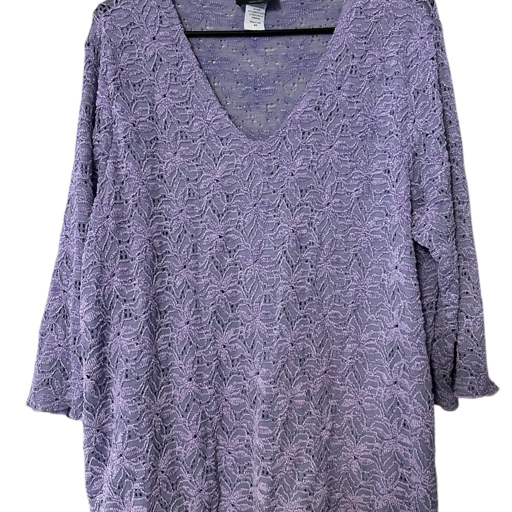Brittany Black Lavender Lace Top